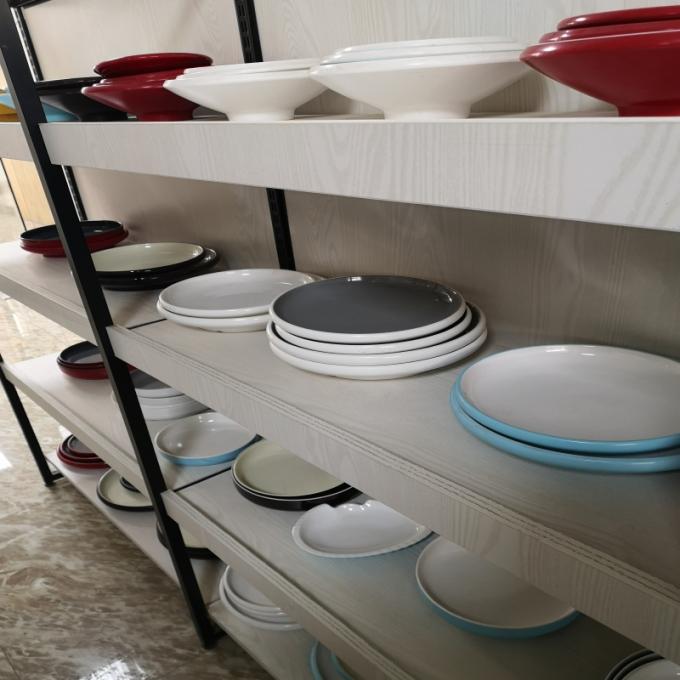 Round Flat Tableware Melamine Dinnerware Sets Custom Printed Plastic Serving Plate 2